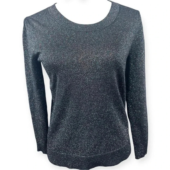 Draper James black sweater with rainbow sparkle and bow on back size XS - Picture 2 of 9